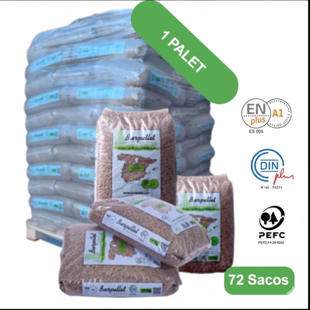 Burpellet - 1 Palet de 72 Sacos certificado Enplus 15 kg