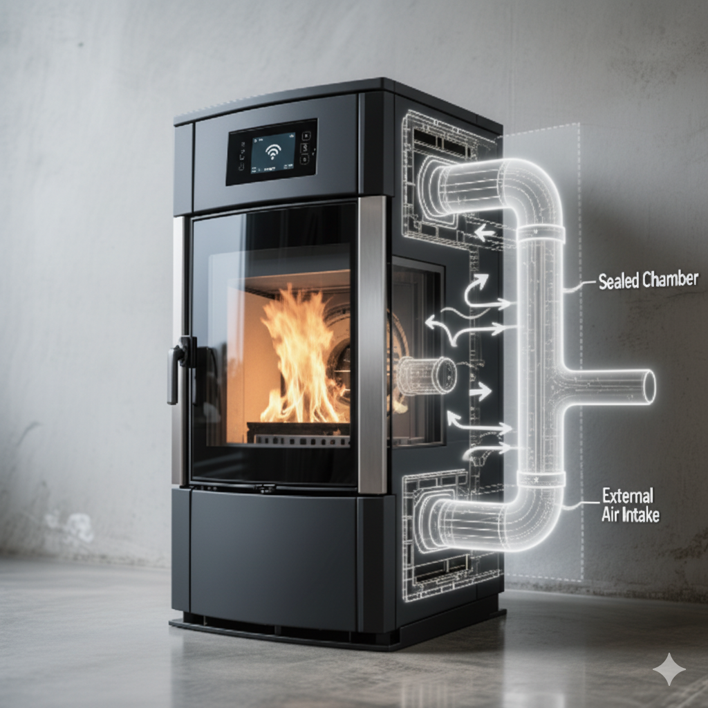 Estufa de Pellets 12 kW Hermetica - Máxima Eficiencia