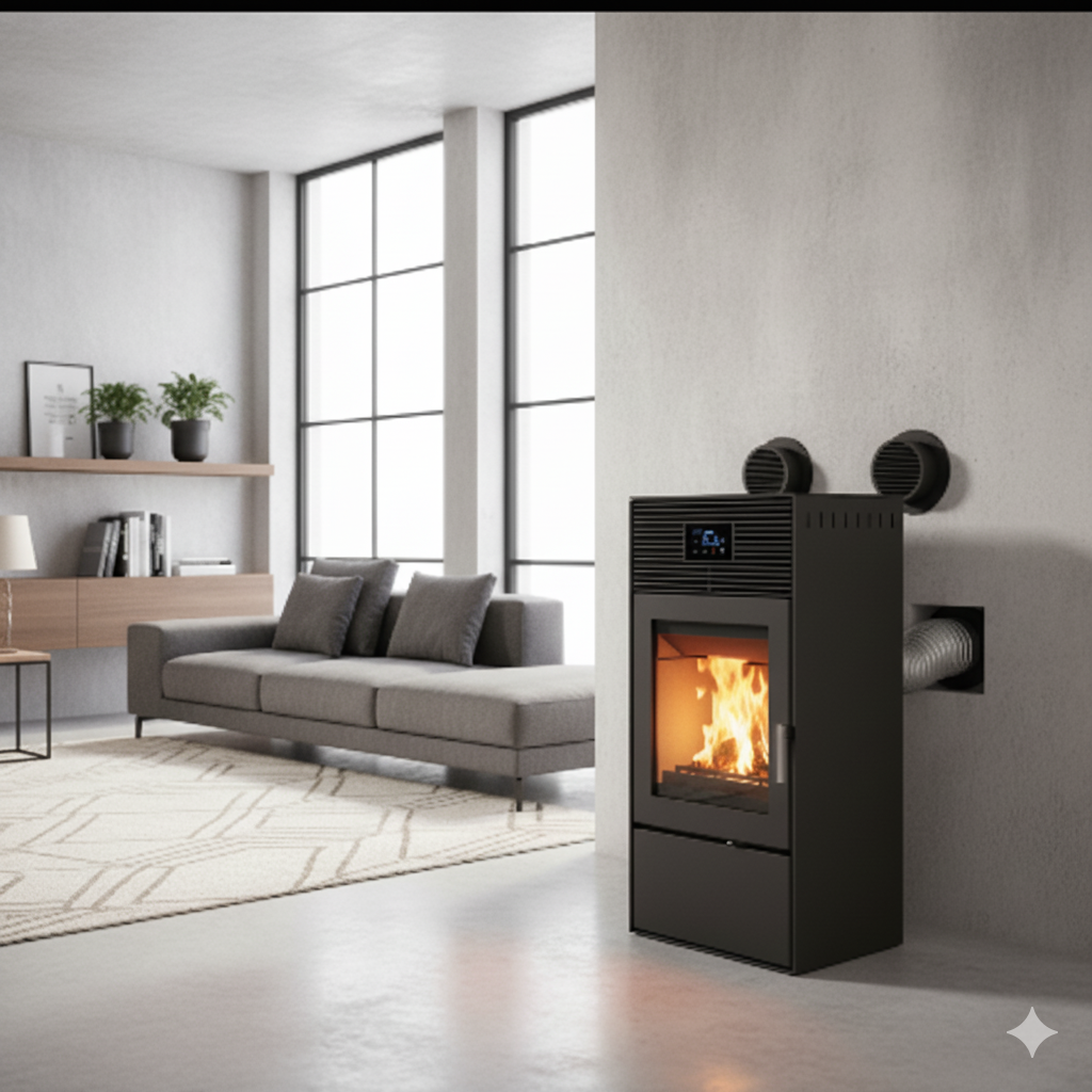 Estufa de Pellets 10 kW Canalizable - Calefacción Múltiple