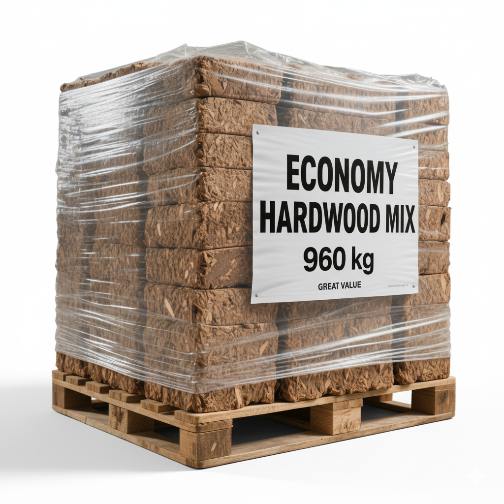 Briquetas de Madera Dura Mix Relación Calidad-Precio 1 Palet 960 kg Opción Económica