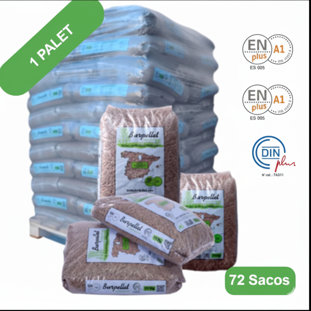 Burpellet - 1 Palet de 72 Sacos certificado Enplus 15 kg