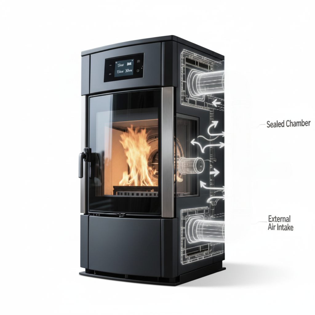 Estufa de Pellets 12 kW Hermetica - Máxima Eficiencia